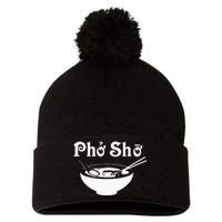 Pho Sho Present Foodie Soup Vietnamese Viet Asian Food Bow Pom Pom 12in Knit Beanie