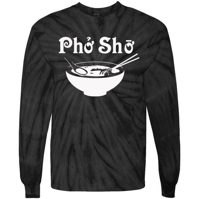 Pho Sho Present Foodie Soup Vietnamese Viet Asian Food Bow Tie-Dye Long Sleeve Shirt