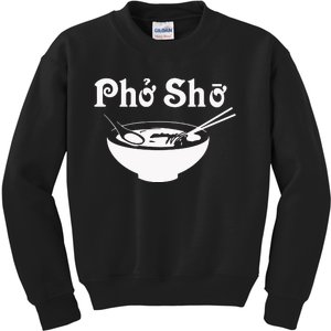 Pho Sho Present Foodie Soup Vietnamese Viet Asian Food Bow Kids Sweatshirt