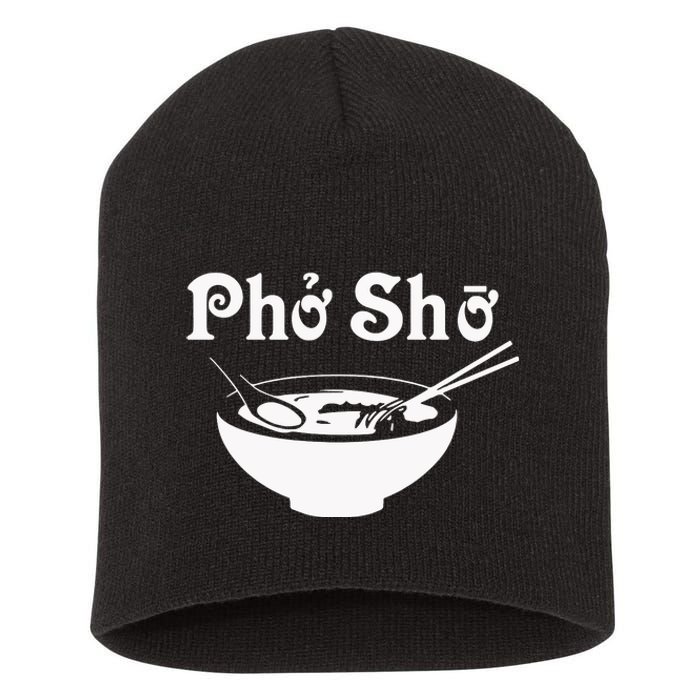 Pho Sho Present Foodie Soup Vietnamese Viet Asian Food Bow Short Acrylic Beanie