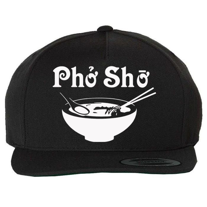 Pho Sho Present Foodie Soup Vietnamese Viet Asian Food Bow Wool Snapback Cap