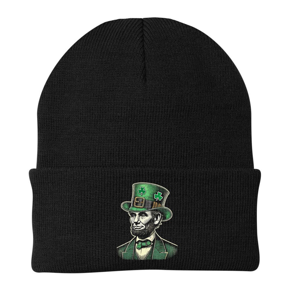 Patriotic St Patricks Day Irish Abraham Lincoln Funny Beanie