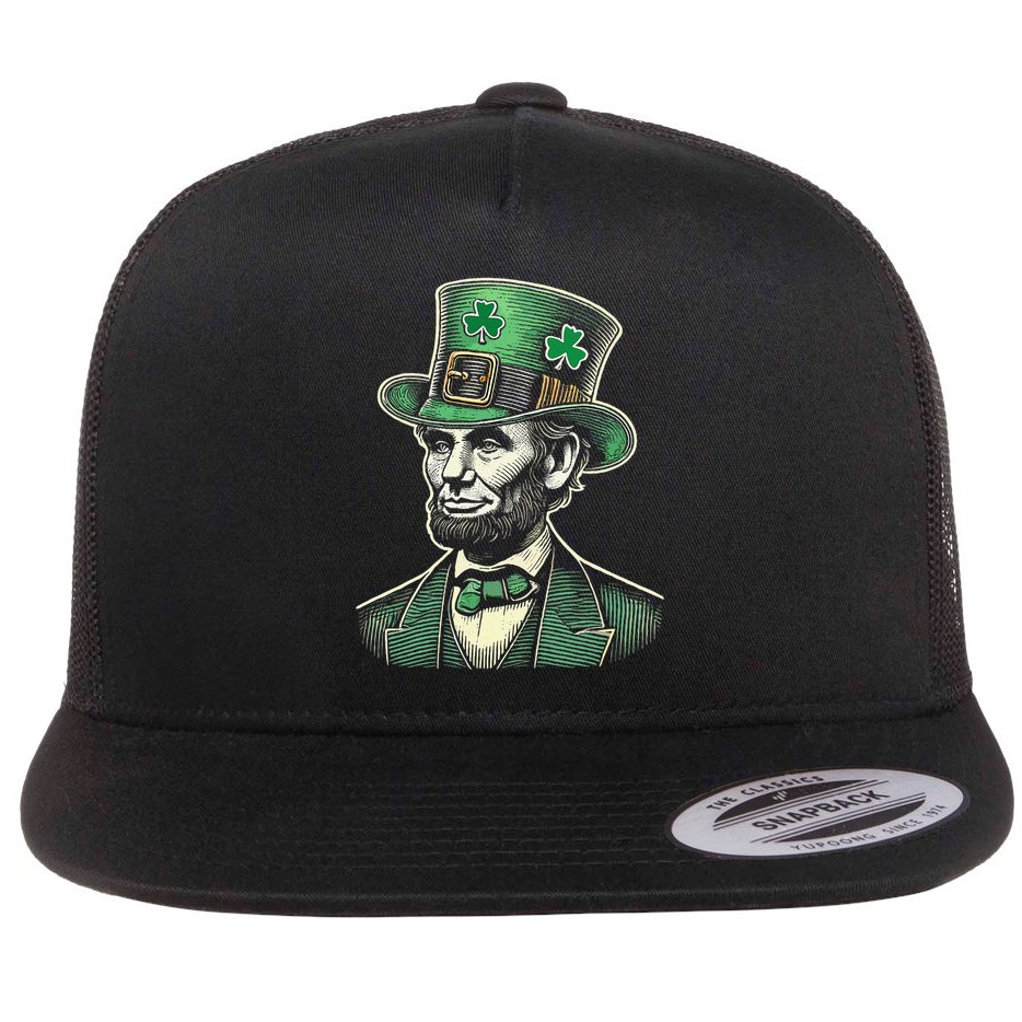 Patriotic St Patricks Day Irish Abraham Lincoln Funny Flat Bill Trucker Hat