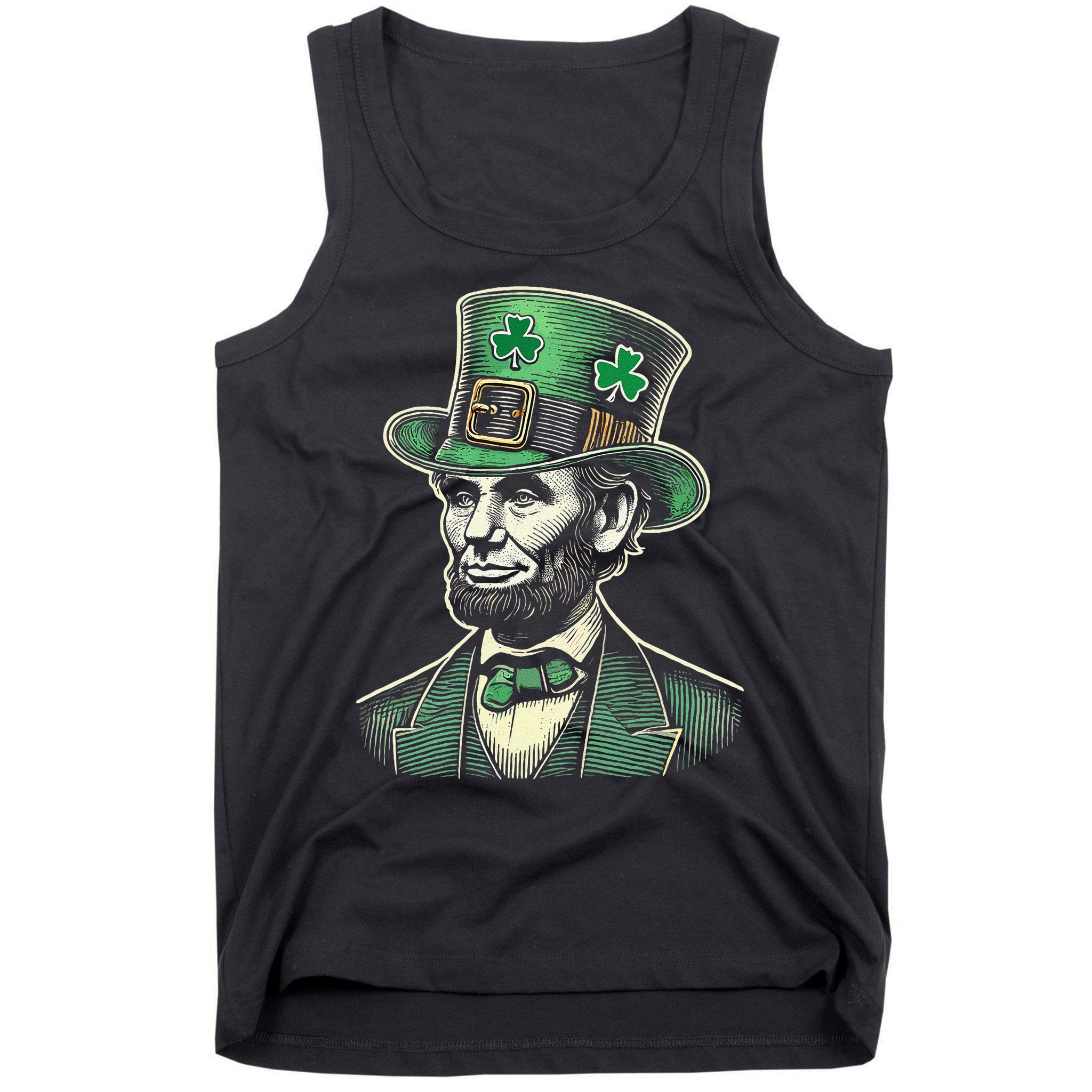 Patriotic St Patricks Day Irish Abraham Lincoln Funny Tank Top