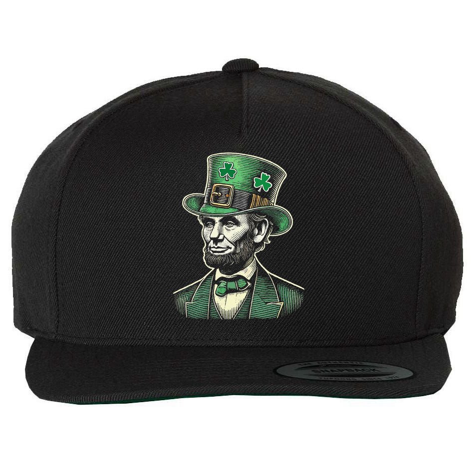Patriotic St Patricks Day Irish Abraham Lincoln Funny Wool Snapback Cap