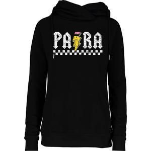 Para Squad Paraprofessional Para Teacher Womens Funnel Neck Pullover Hood