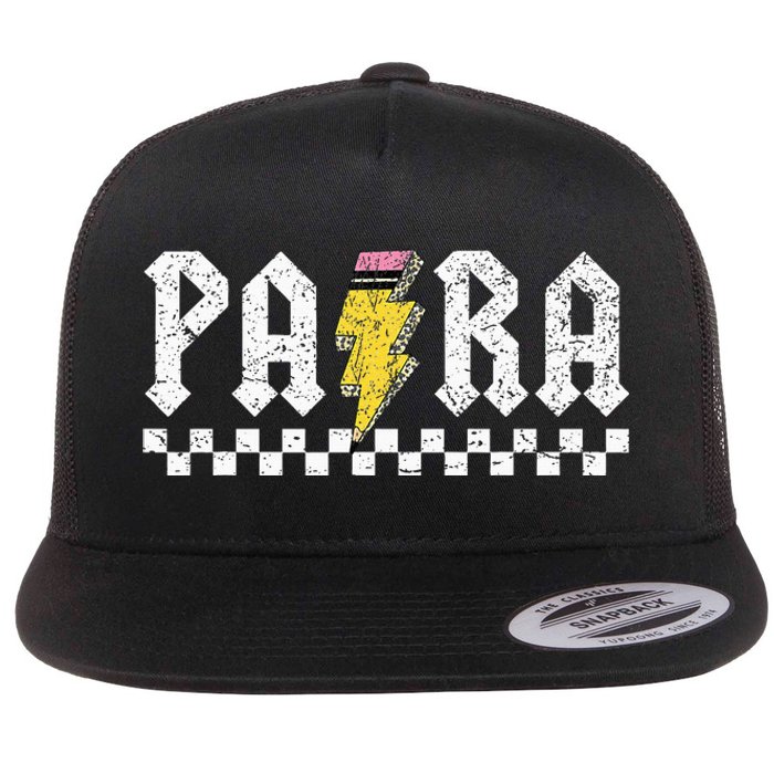 Para Squad Paraprofessional Para Teacher Flat Bill Trucker Hat