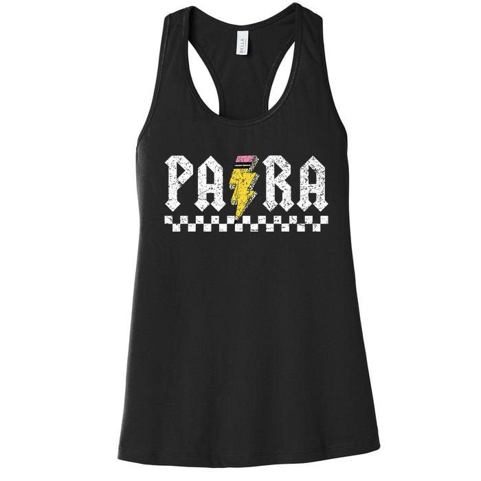 Para Squad Paraprofessional Para Teacher Women's Racerback Tank