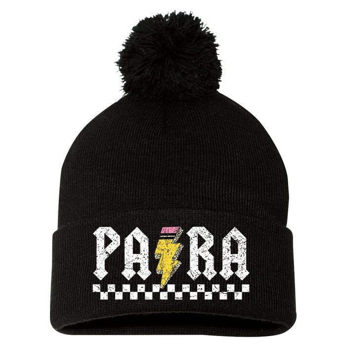 Para Squad Paraprofessional Para Teacher Pom Pom 12in Knit Beanie