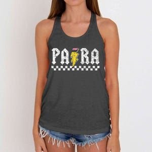 Para Squad Paraprofessional Para Teacher Women's Knotted Racerback Tank