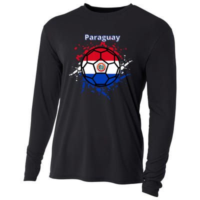 Paraguay Soccer Paraguayan Flag Futbol Fan Jersey Cooling Performance Long Sleeve Crew