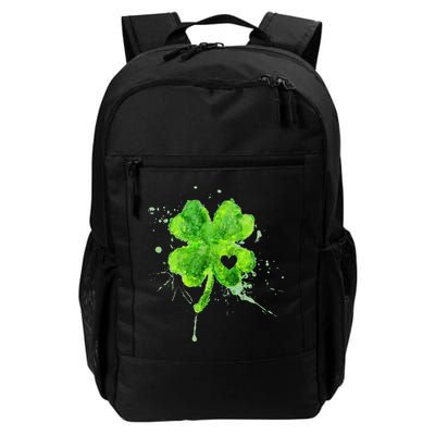 Painted St Patricks Day Shamrock Heart St Paddys Day Clover Daily Commute Backpack