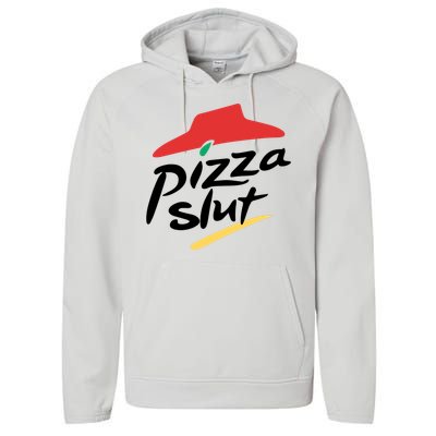 Pizza Slut Parody Funny Pizza Hut Performance Fleece Hoodie