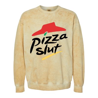 Pizza Slut Parody Funny Pizza Hut Colorblast Crewneck Sweatshirt