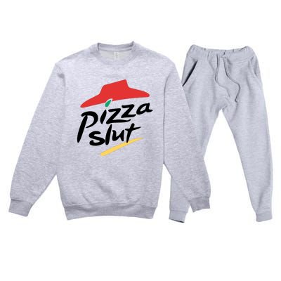 Pizza Slut Parody Funny Pizza Hut Premium Crewneck Sweatsuit Set