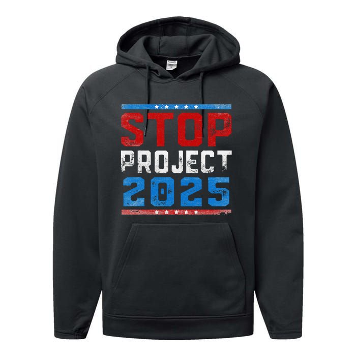 Prodemocracy Stop Project 2025 Presidential Election 2024 Performance Fleece Hoodie