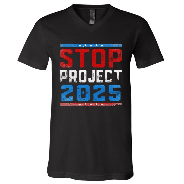 Prodemocracy Stop Project 2025 Presidential Election 2024 V-Neck T-Shirt