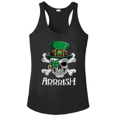 Pirate St Patricks Day Arrrish Leprechaun Ladies PosiCharge Competitor Racerback Tank