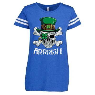 Pirate St Patricks Day Arrrish Leprechaun Enza Ladies Jersey Football T-Shirt