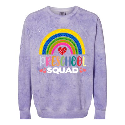 Preschool Squad Pregiftkindergarten Teacher Student Preschooler Great Gift Colorblast Crewneck Sweatshirt