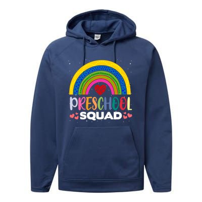 Preschool Squad Pregiftkindergarten Teacher Student Preschooler Great Gift Performance Fleece Hoodie