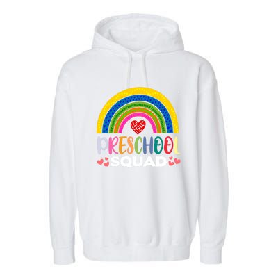 Preschool Squad Pregiftkindergarten Teacher Student Preschooler Great Gift Garment-Dyed Fleece Hoodie