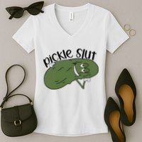 pickle slut  Women's V-Neck T-Shirt