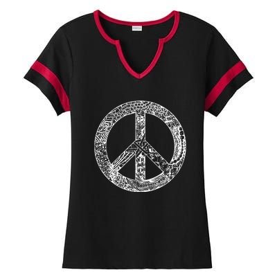 Peace Symbol Ladies Halftime Notch Neck Tee