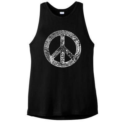 Peace Symbol Ladies PosiCharge Tri-Blend Wicking Tank