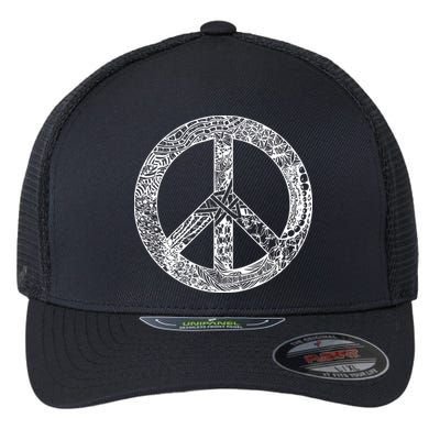 Peace Symbol Flexfit Unipanel Trucker Cap