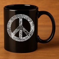 Peace Symbol 11oz C Handle Ceramic Mug