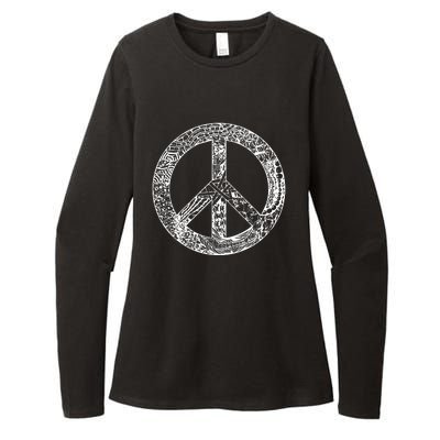 Peace Symbol Womens CVC Long Sleeve Shirt