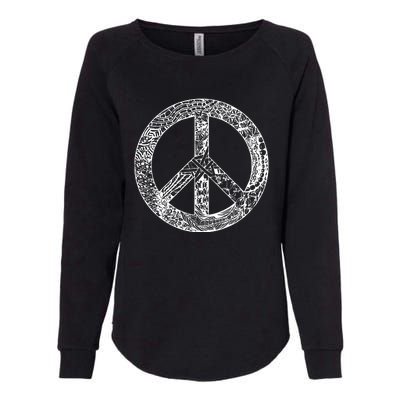 Peace Symbol Womens California Wash Sweatshirt