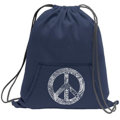 Peace Symbol Sweatshirt Cinch Pack Bag