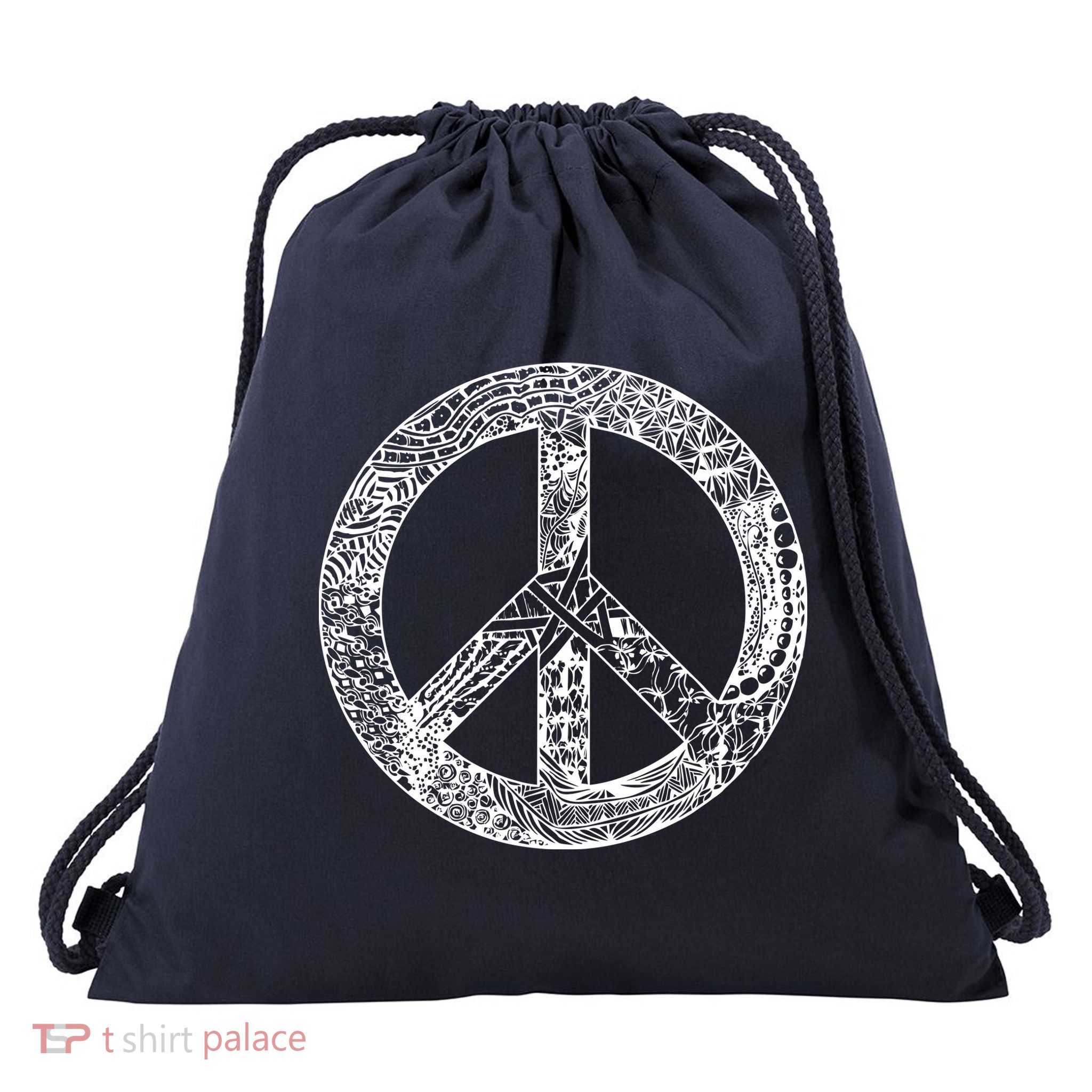 Peace Symbol Drawstring Bag