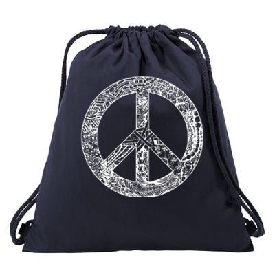 Peace Symbol Drawstring Bag