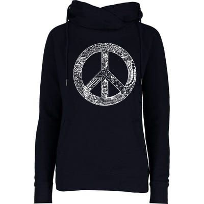 Peace Symbol Womens Funnel Neck Pullover Hood