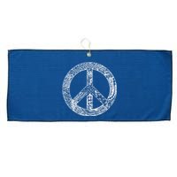 Peace Symbol Large Microfiber Waffle Golf Towel