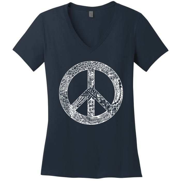 Peace Symbol Women's V-Neck T-Shirt