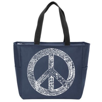 Peace Symbol Zip Tote Bag