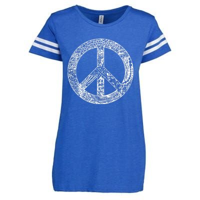 Peace Symbol Enza Ladies Jersey Football T-Shirt