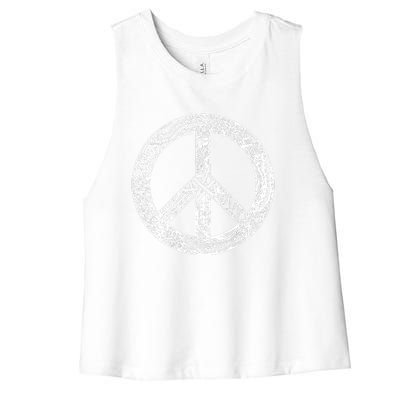 Peace Symbol Women's Racerback Cropped Tank