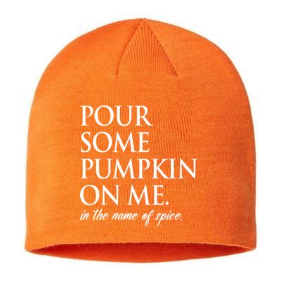 Pour Some Pumpkin On Me In The Name Of Spice Funny Fall Sustainable Beanie