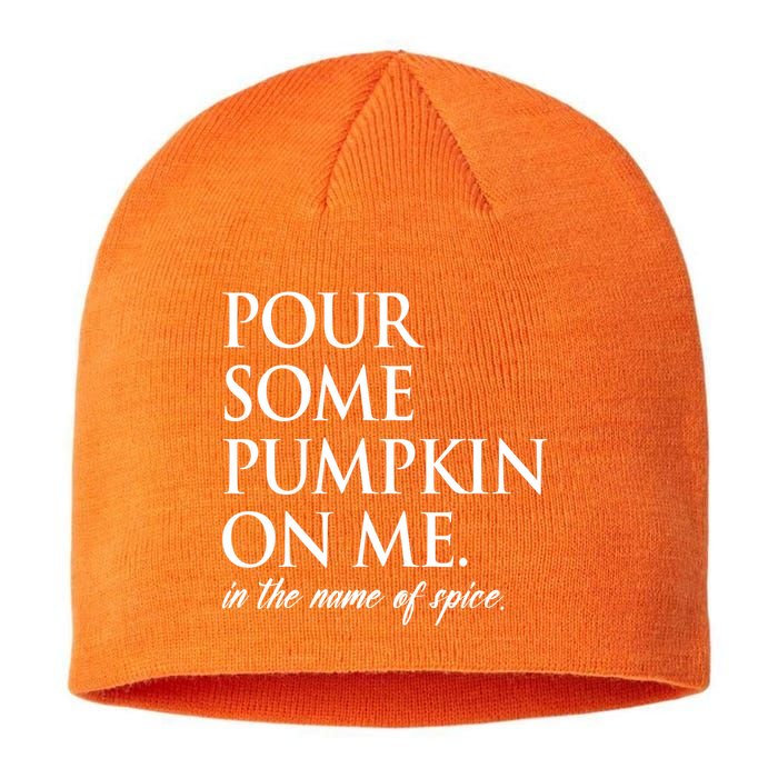 Pour Some Pumpkin On Me In The Name Of Spice Funny Fall Sustainable Beanie