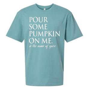 Pour Some Pumpkin On Me In The Name Of Spice Funny Fall Sueded Cloud Jersey T-Shirt