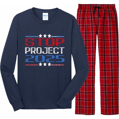 Prodemocracy Stop Project 2025 Presidential Election 2024 Long Sleeve Pajama Set