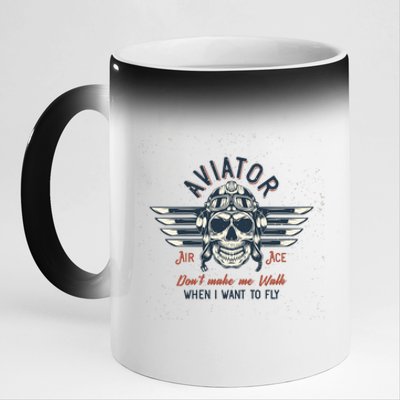 Pilot Skull 11oz Black Color Changing Mug