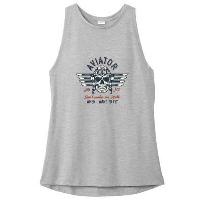 Pilot Skull Ladies PosiCharge Tri-Blend Wicking Tank