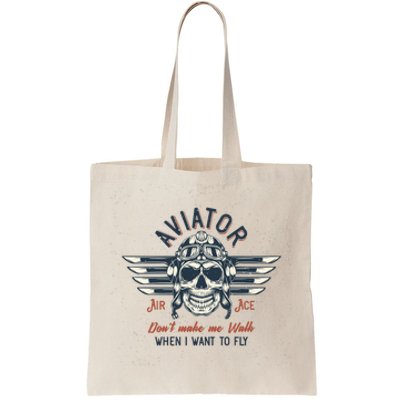 Pilot Skull Tote Bag