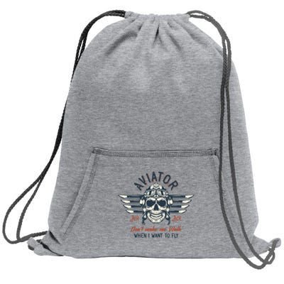 Pilot Skull Sweatshirt Cinch Pack Bag